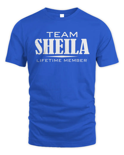 SHEILA BL62-K4-128 - Personalized “Team NAME Lifetime Member” - Unisex Standard T-Shirt - Royal