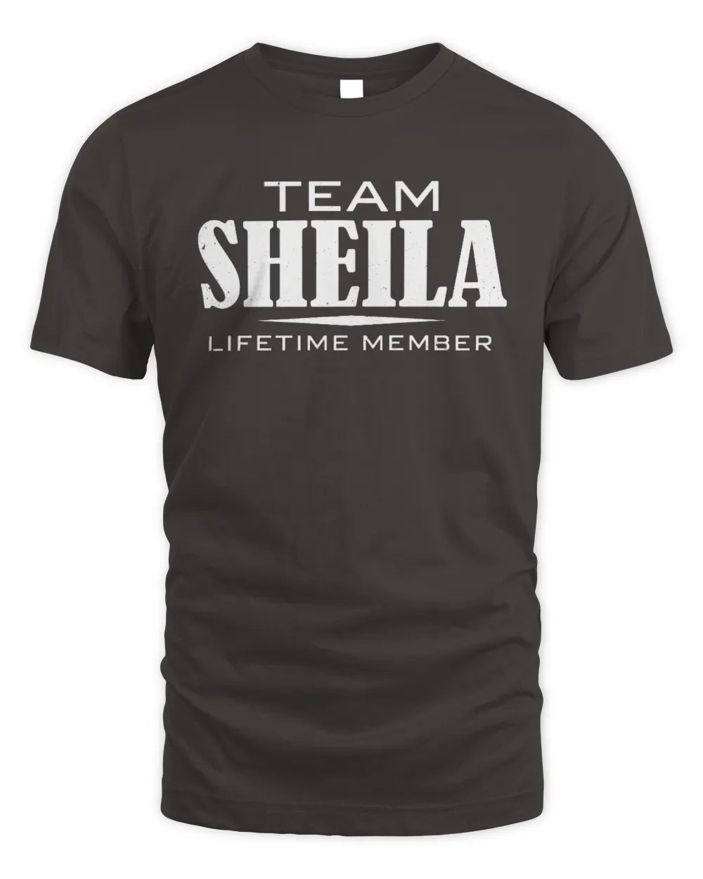SHEILA BL62-K4-128 - Personalized “Team NAME Lifetime Member” - Unisex Standard T-Shirt - Dark Chocolate