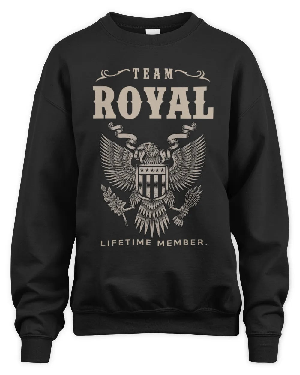 ROYAL TP06-K82 – Personalized Classic Style Apparel “Team NAME Lifetime Member” - Unisex Sweatshirt - Black