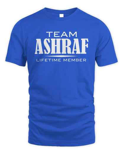 ASHRAF BL62-K4-128 - Personalized “Team NAME Lifetime Member” - Unisex Standard T-Shirt - Royal