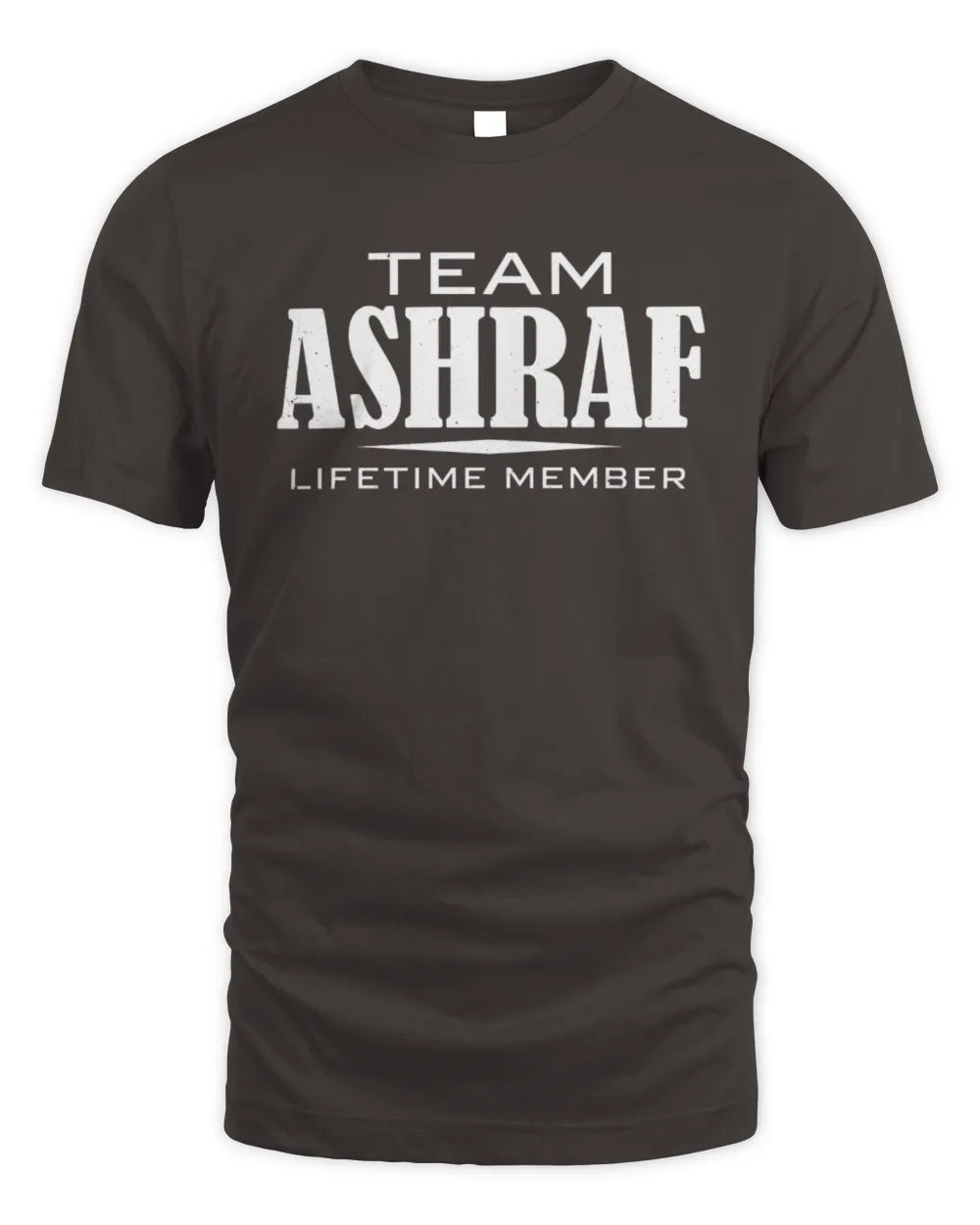 ASHRAF BL62-K4-128 - Personalized “Team NAME Lifetime Member” - Unisex Standard T-Shirt - Dark Chocolate