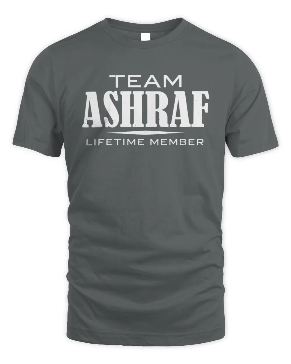 ASHRAF BL62-K4-128 - Personalized “Team NAME Lifetime Member” - Unisex Standard T-Shirt - Charcoal
