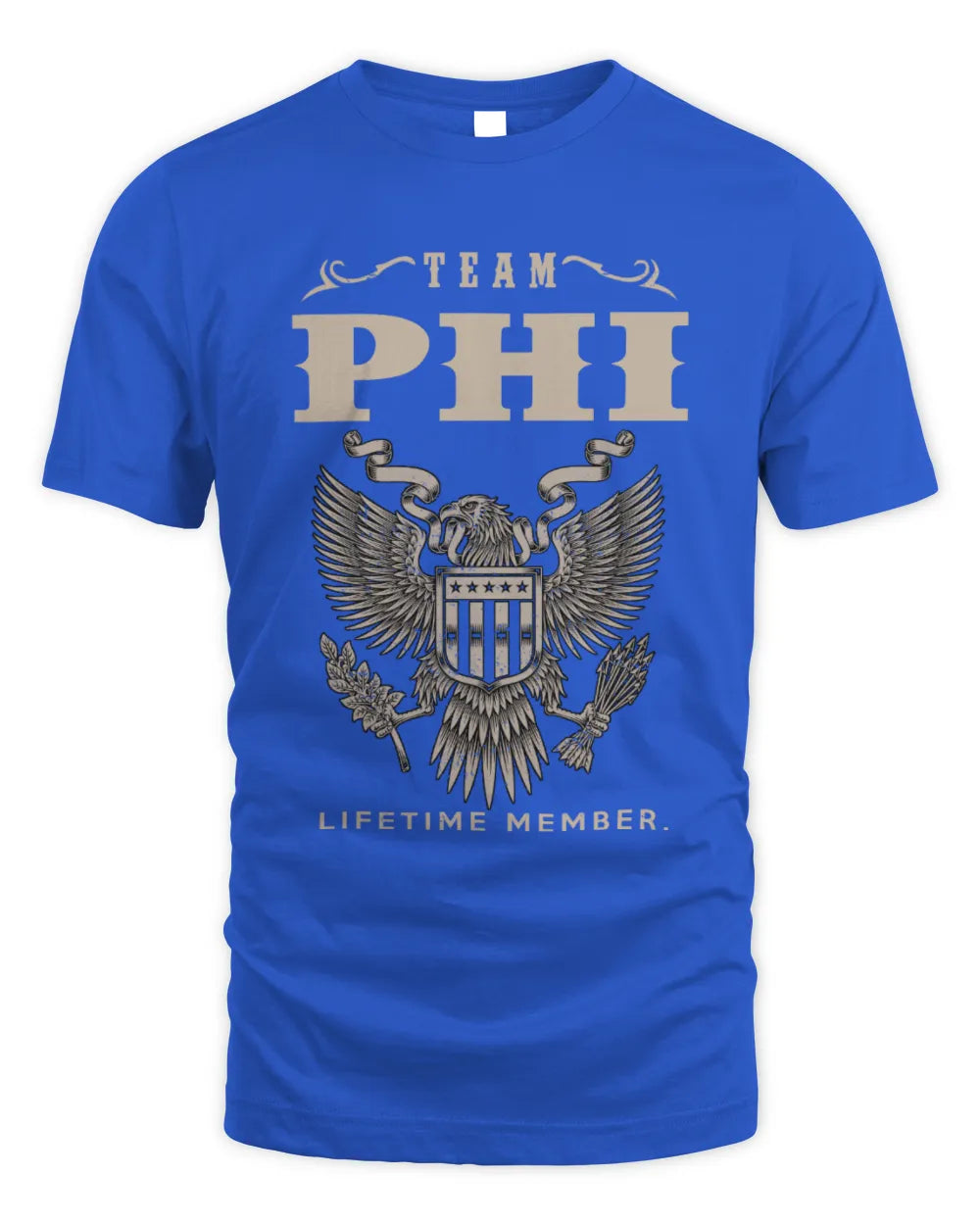 PHI TP06-K82 – Personalized Classic Style Apparel “Team NAME Lifetime Member” - Unisex Standard T-Shirt - Royal