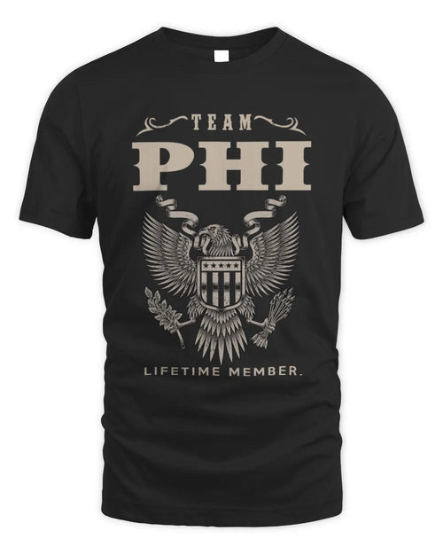 PHI TP06-K82 – Personalized Classic Style Apparel “Team NAME Lifetime Member” - Unisex Standard T-Shirt - Black