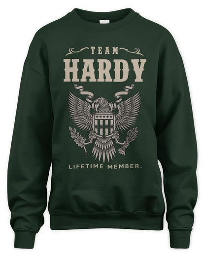 HARDY TP06-K82 – Personalized Classic Style Apparel “Team NAME Lifetime Member” - Unisex Sweatshirt - Forest Green