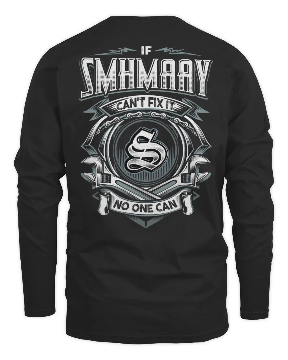SMHMAAY AP81-K4-626 - Personalized Ahmed Quote Apparel “If Ahmed Can't Fix It, No One Can” - Men's Long Sleeved T-Shirt - Black
