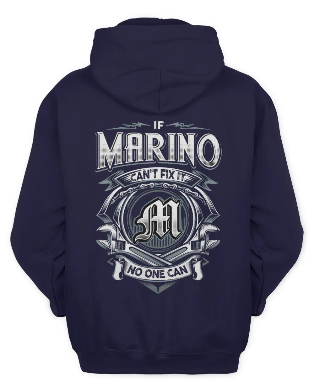 MARINO AP81-K4-626 - Personalized Ahmed Quote Apparel “If Ahmed Can't Fix It, No One Can” - Unisex Hoodie - Navy