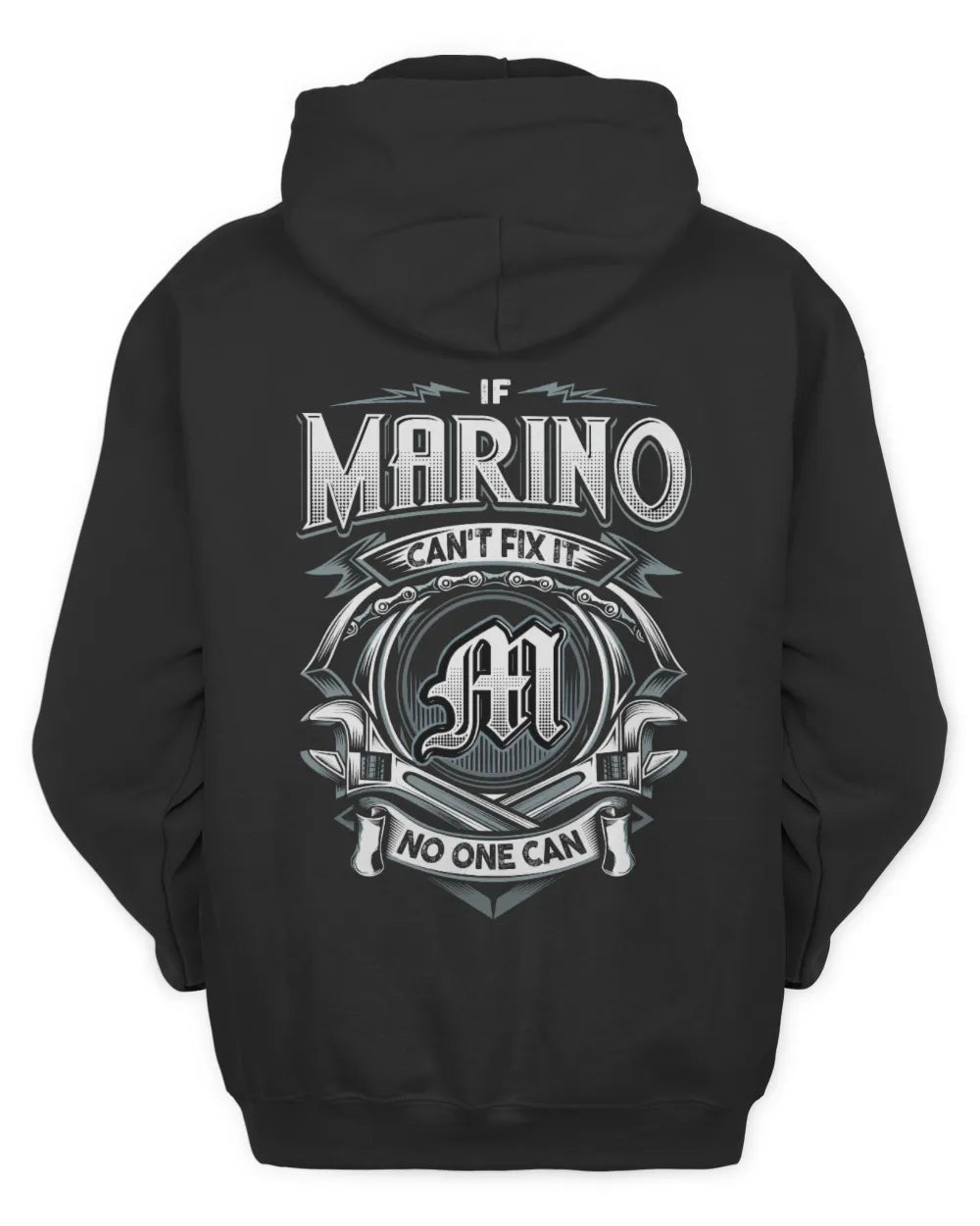 MARINO AP81-K4-626 - Personalized Ahmed Quote Apparel “If Ahmed Can't Fix It, No One Can” - Unisex Hoodie - Black