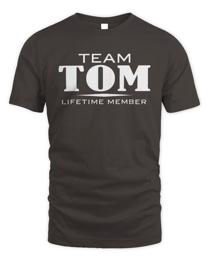 TOM BL62-K4-128 - Personalized “Team NAME Lifetime Member” - Unisex Standard T-Shirt - Dark Chocolate