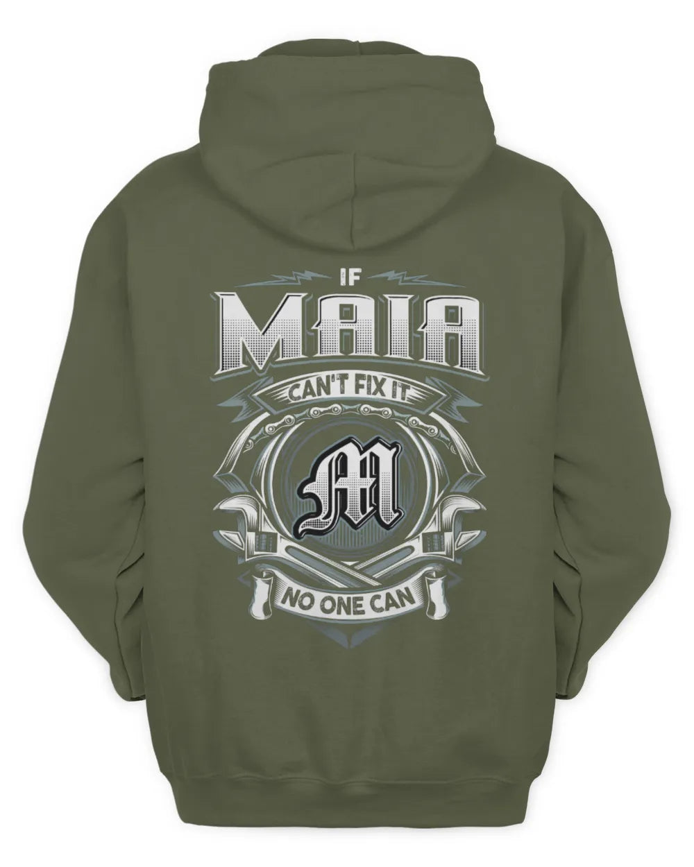 MAIA AP81-K4-626 - Personalized Ahmed Quote Apparel “If Ahmed Can't Fix It, No One Can” - Unisex Hoodie - Military Green