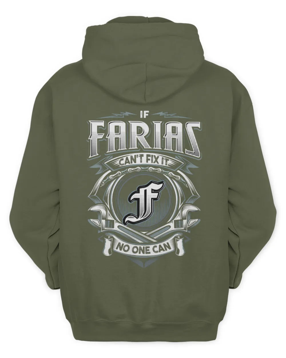 FARIAS AP81-K4-626 - Personalized Ahmed Quote Apparel “If Ahmed Can't Fix It, No One Can” - Unisex Hoodie - Military Green