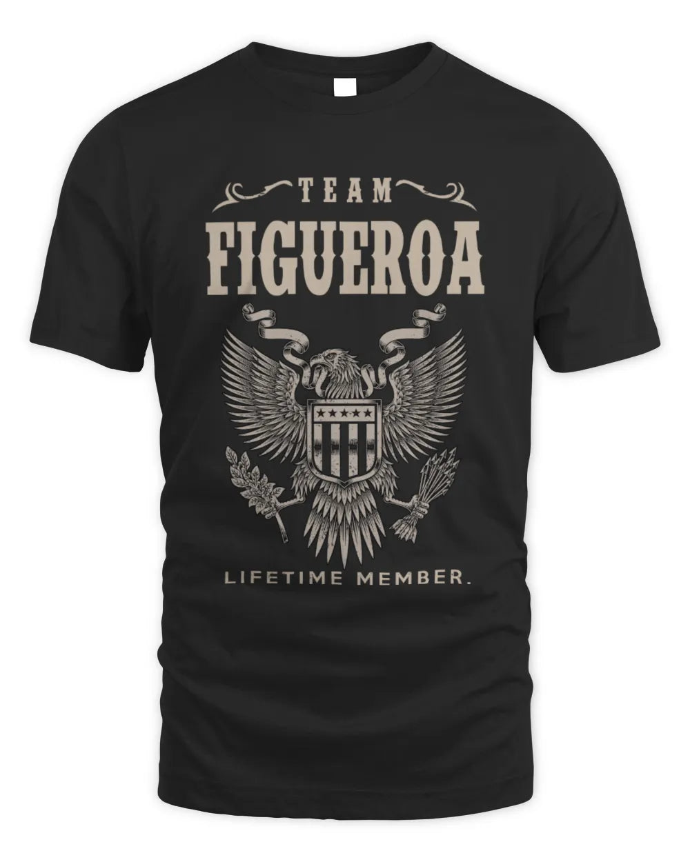 FIGUEROA TP06-K82 – Personalized Classic Style Apparel “Team NAME Lifetime Member” - Unisex Standard T-Shirt - Black