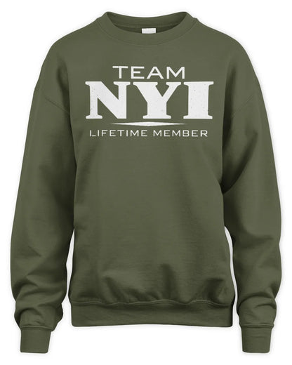 NYI BL62-K4-128 - Personalized “Team NAME Lifetime Member” - Unisex Sweatshirt - Military Green