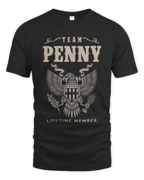 PENNY TP06-K82 – Personalized Classic Style Apparel “Team NAME Lifetime Member” - Unisex Standard T-Shirt - Black