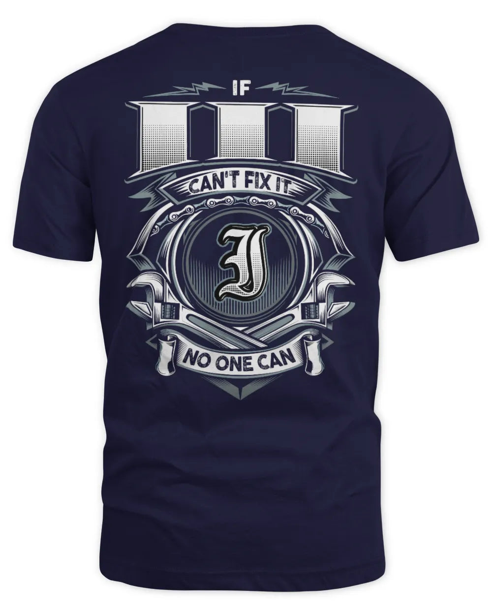 III AP81-K4-626 - Personalized Ahmed Quote Apparel “If Ahmed Can't Fix It, No One Can” - Unisex Standard T-Shirt - Navy