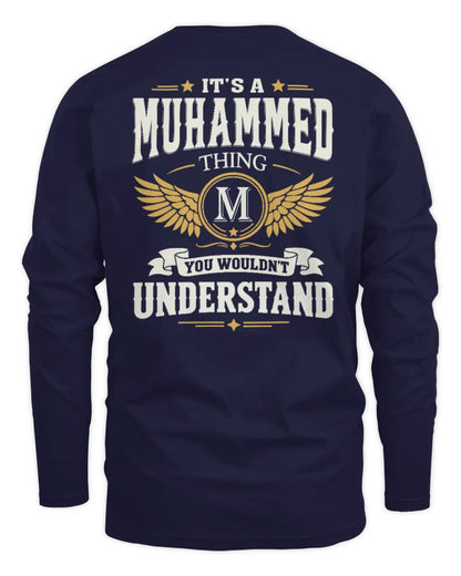 MUHAMMED KT06-M008 It’s a [NAME] Thing – You Wouldn’t Understand | Personalized Vintage T-Shirt - Men's Long Sleeved T-Shirt - Navy