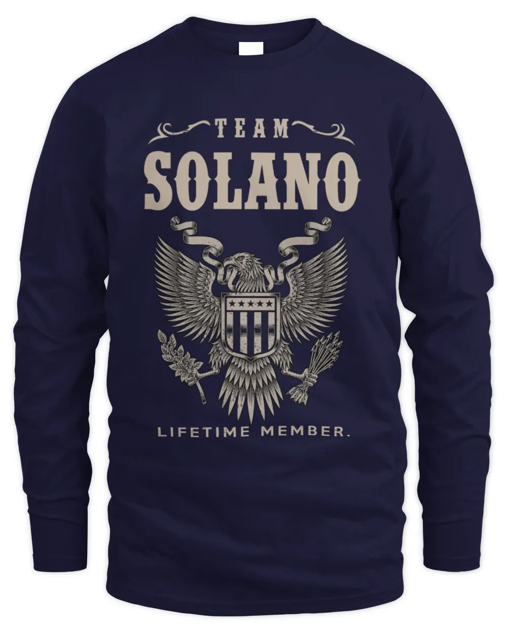 SOLANO TP06-K82 – Personalized Classic Style Apparel “Team NAME Lifetime Member” - Men's Long Sleeved T-Shirt - Navy