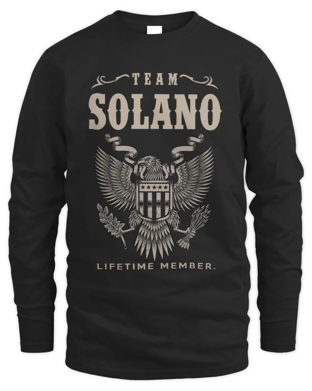 SOLANO TP06-K82 – Personalized Classic Style Apparel “Team NAME Lifetime Member” - Men's Long Sleeved T-Shirt - Black