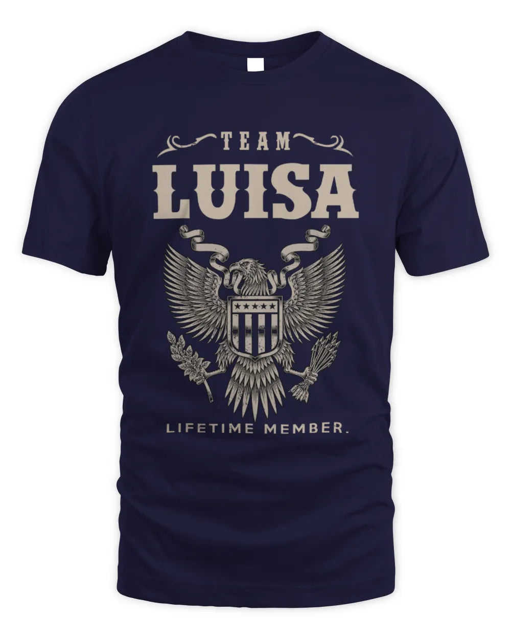LUISA TP06-K82 – Personalized Classic Style Apparel “Team NAME Lifetime Member” - Unisex Standard T-Shirt - Navy