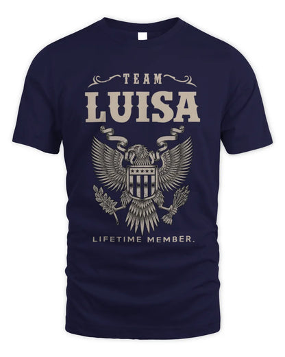 LUISA TP06-K82 – Personalized Classic Style Apparel “Team NAME Lifetime Member” - Unisex Standard T-Shirt - Navy