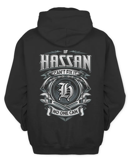 HASSAN AP81-K4-626 - Personalized Ahmed Quote Apparel “If Ahmed Can't Fix It, No One Can” - Unisex Hoodie - Black