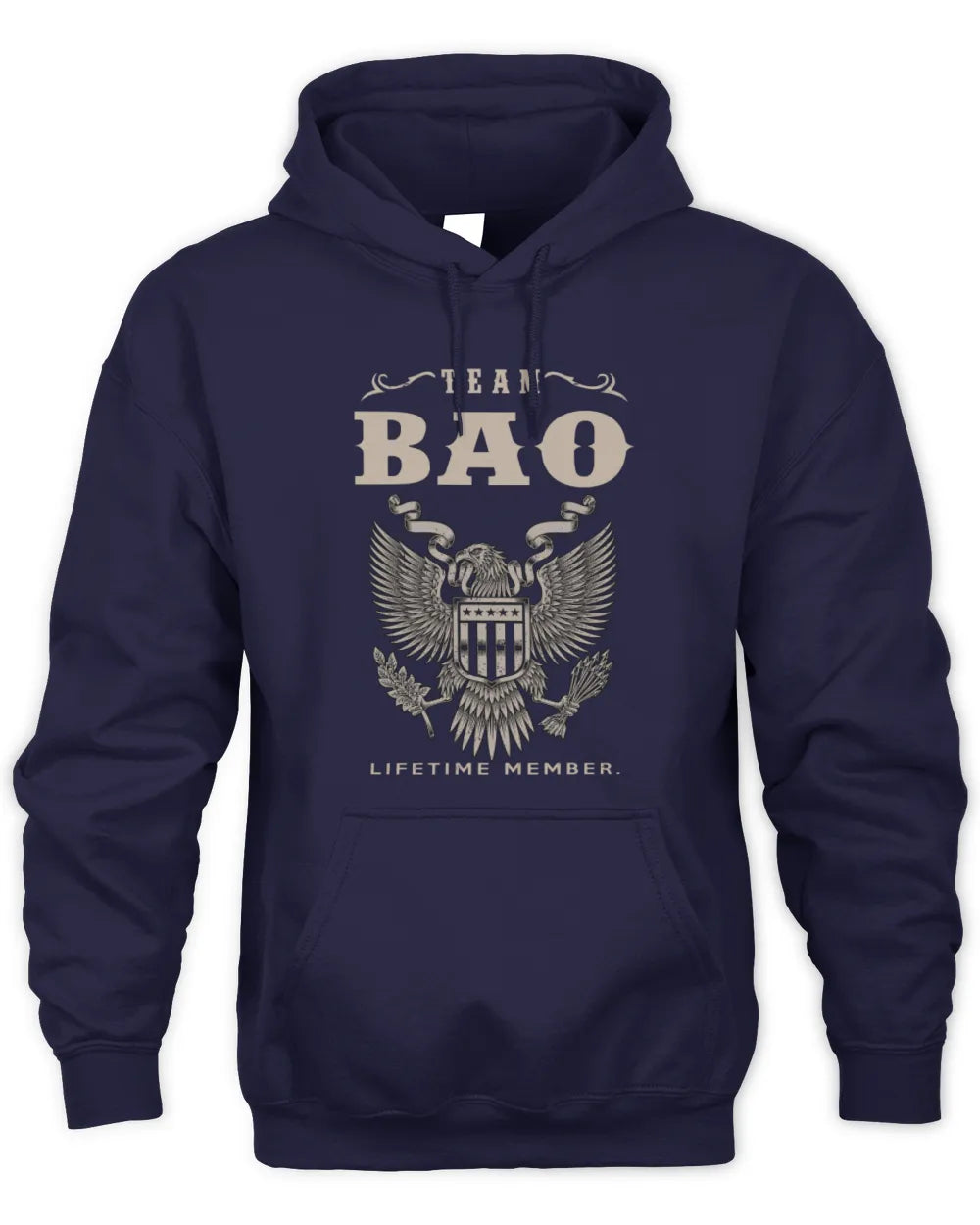 BAO TP06-K82 – Personalized Classic Style Apparel “Team NAME Lifetime Member” - Unisex Hoodie - Navy