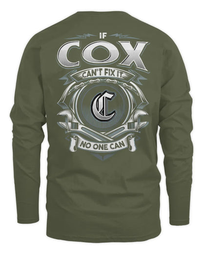 COX AP81-K4-626 - Personalized Ahmed Quote Apparel “If Ahmed Can't Fix It, No One Can” - Men's Long Sleeved T-Shirt - Military Green
