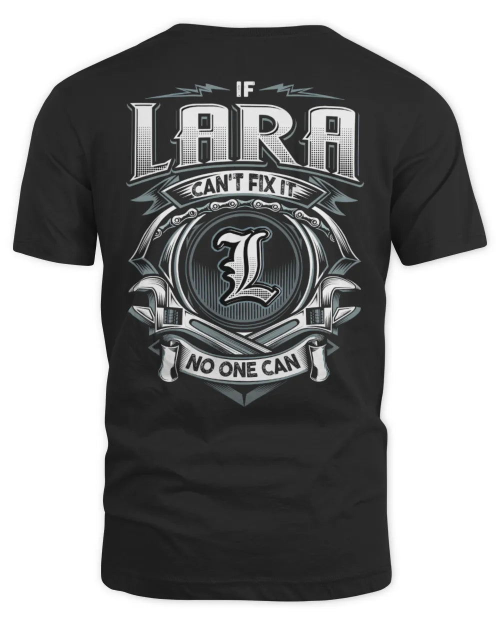 LARA AP81-K4-626 - Personalized Ahmed Quote Apparel “If Ahmed Can't Fix It, No One Can” - Unisex Standard T-Shirt - Black
