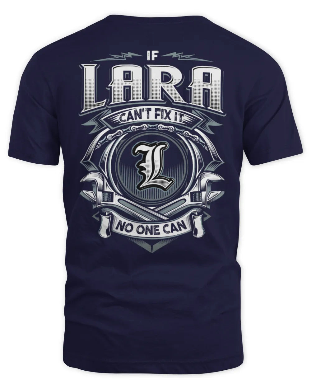 LARA AP81-K4-626 - Personalized Ahmed Quote Apparel “If Ahmed Can't Fix It, No One Can” - Unisex Standard T-Shirt - Navy