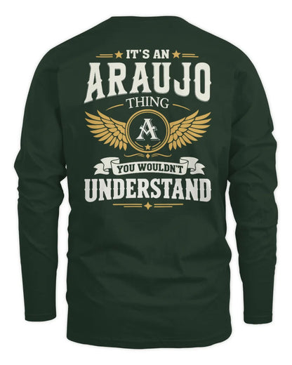 ARAUJO KT06-M008 It’s a [NAME] Thing – You Wouldn’t Understand | Personalized Vintage T-Shirt - Men's Long Sleeved T-Shirt - Forest Green