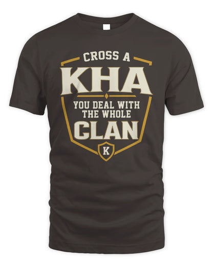 KHA NT1-K008 Cross A/An NAME, You Deal With the Whole Clan | Personalized Vintage T-Shirt - Unisex Standard T-Shirt - Dark Chocolate