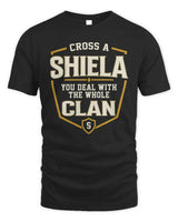 SHIELA NT1-K008 Cross A/An NAME, You Deal With the Whole Clan | Personalized Vintage T-Shirt - Unisex Standard T-Shirt - Black