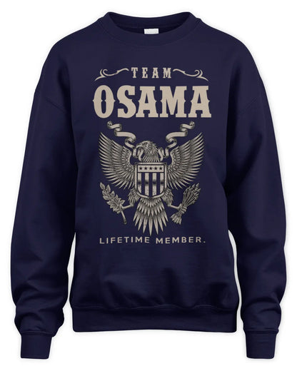 OSAMA TP06-K82 – Personalized Classic Style Apparel “Team NAME Lifetime Member” - Unisex Sweatshirt - Navy