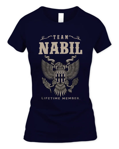 NABIL TP06-K82 – Personalized Classic Style Apparel “Team NAME Lifetime Member” - Women's Standard T-Shirt - Navy
