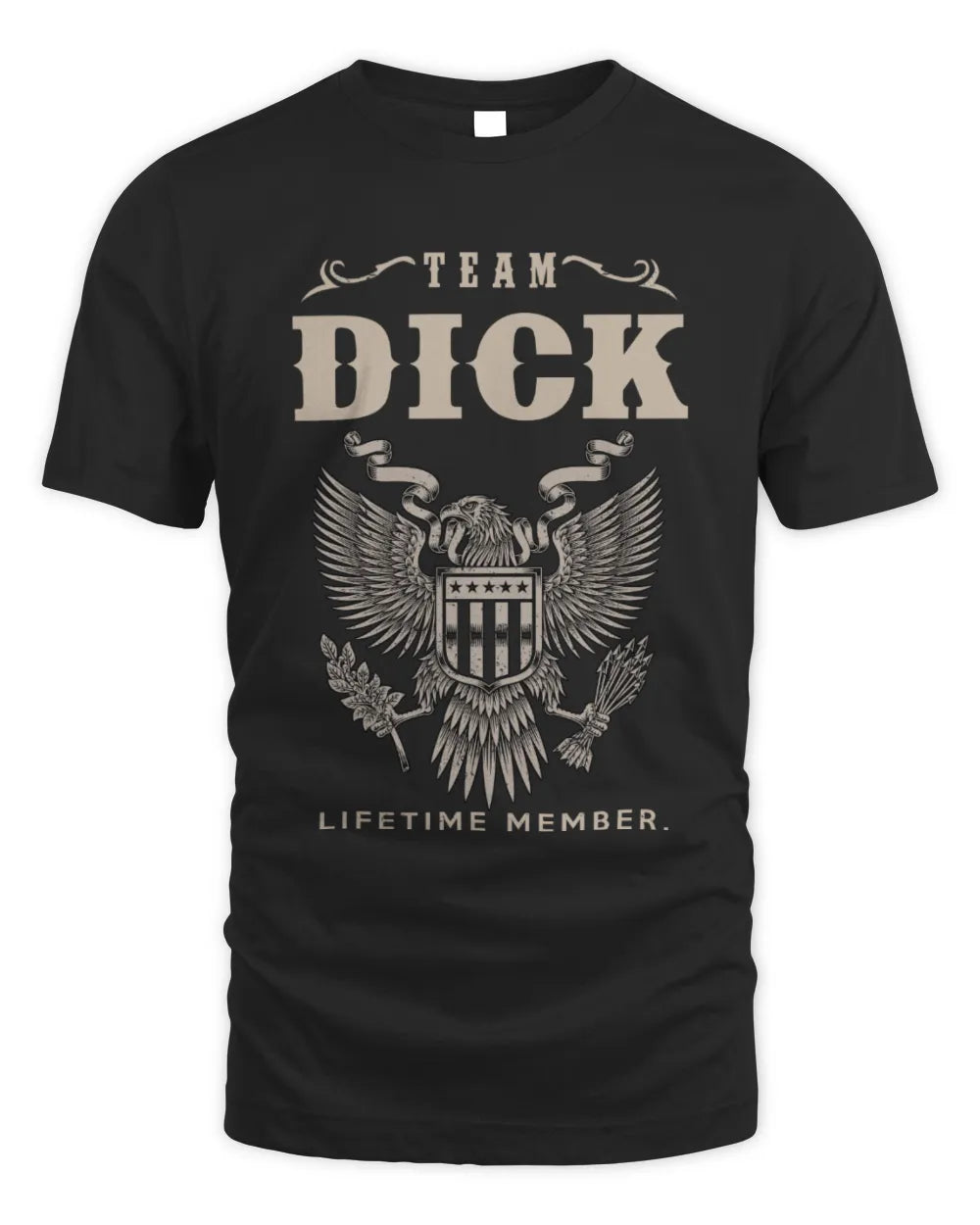 DICK TP06-K82 – Personalized Classic Style Apparel “Team NAME Lifetime Member” - Unisex Standard T-Shirt - Black