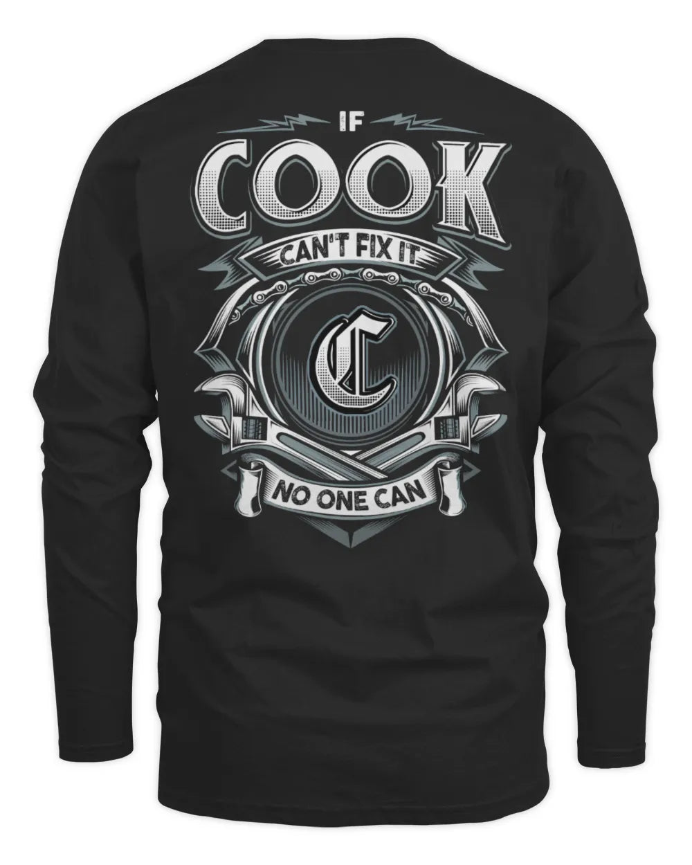 COOK AP81-K4-626 - Personalized Ahmed Quote Apparel “If Ahmed Can't Fix It, No One Can” - Men's Long Sleeved T-Shirt - Black