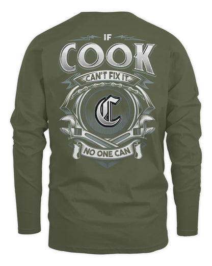 COOK AP81-K4-626 - Personalized Ahmed Quote Apparel “If Ahmed Can't Fix It, No One Can” - Men's Long Sleeved T-Shirt - Military Green