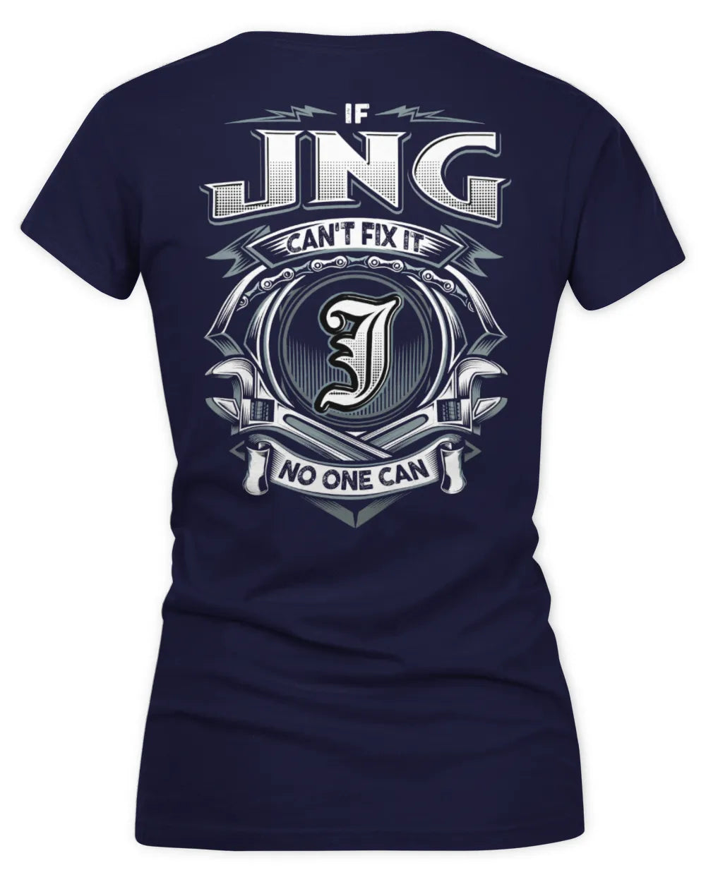 JNG AP81-K4-626 - Personalized Ahmed Quote Apparel “If Ahmed Can't Fix It, No One Can” - Women's V-Neck T-Shirt - Navy