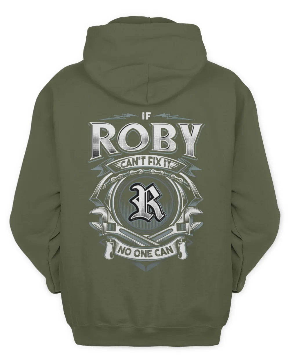 ROBY AP81-K4-626 - Personalized Ahmed Quote Apparel “If Ahmed Can't Fix It, No One Can” - Unisex Hoodie - Military Green