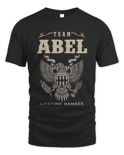 ABEL TP06-K82 – Personalized Classic Style Apparel “Team NAME Lifetime Member” - Unisex Standard T-Shirt - Black