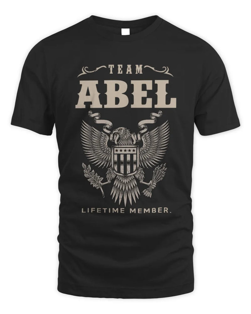 ABEL TP06-K82 – Personalized Classic Style Apparel “Team NAME Lifetime Member” - Unisex Standard T-Shirt - Black
