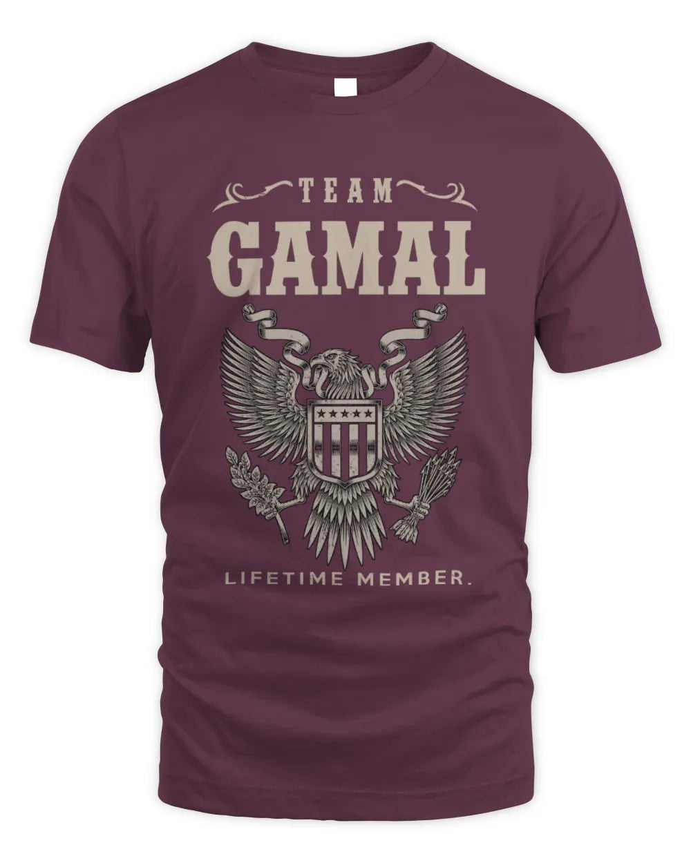 GAMAL TP06-K82 – Personalized Classic Style Apparel “Team NAME Lifetime Member” - Unisex Standard T-Shirt - Maroon