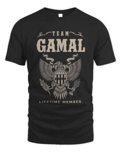 GAMAL TP06-K82 – Personalized Classic Style Apparel “Team NAME Lifetime Member” - Unisex Standard T-Shirt - Black