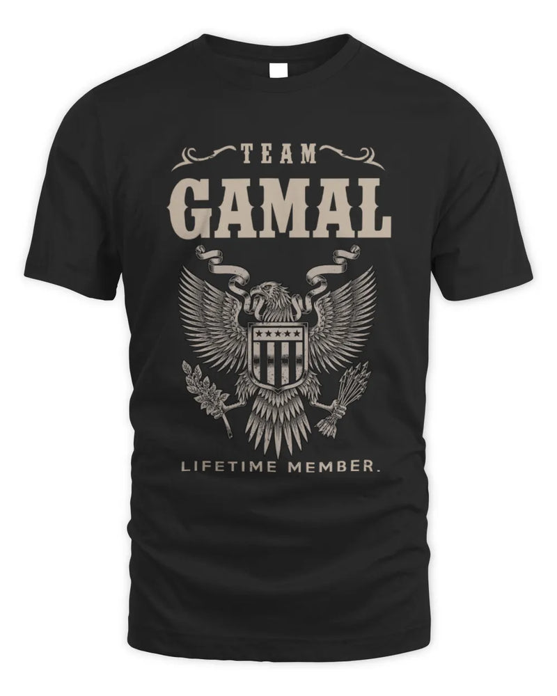 GAMAL TP06-K82 – Personalized Classic Style Apparel “Team NAME Lifetime Member” - Unisex Standard T-Shirt - Black