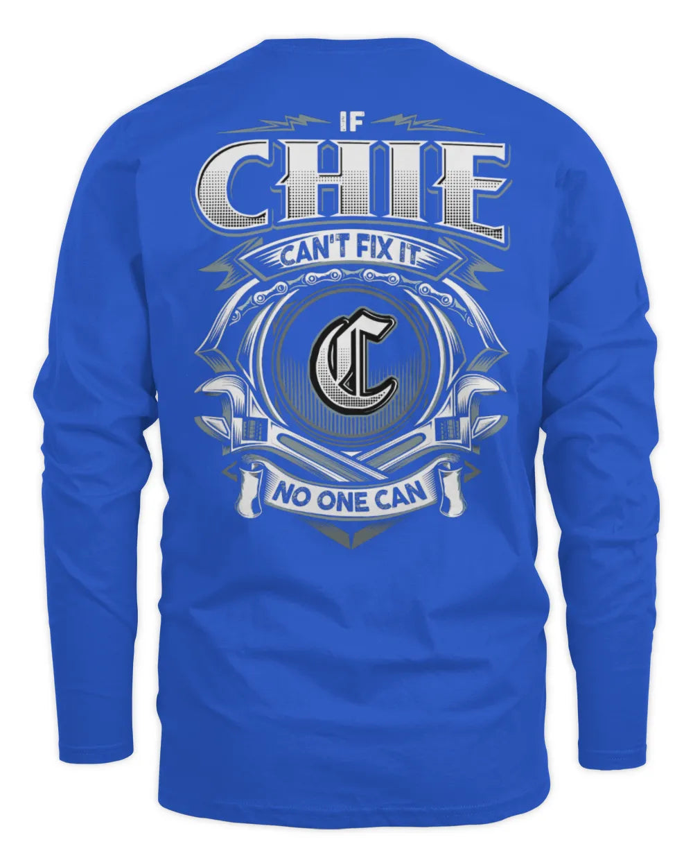 CHIE AP81-K4-626 - Personalized Ahmed Quote Apparel “If Ahmed Can't Fix It, No One Can” - Men's Long Sleeved T-Shirt - Royal