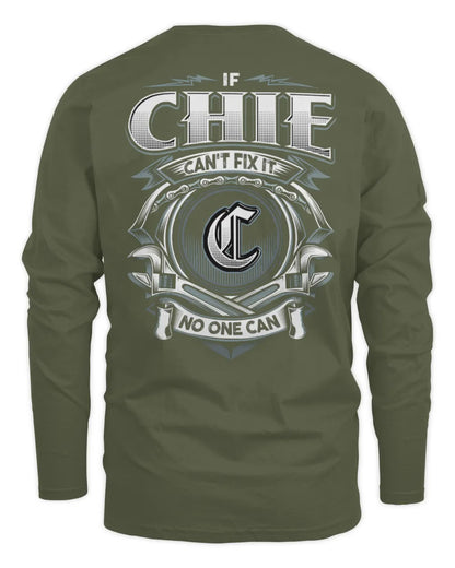 CHIE AP81-K4-626 - Personalized Ahmed Quote Apparel “If Ahmed Can't Fix It, No One Can” - Men's Long Sleeved T-Shirt - Military Green