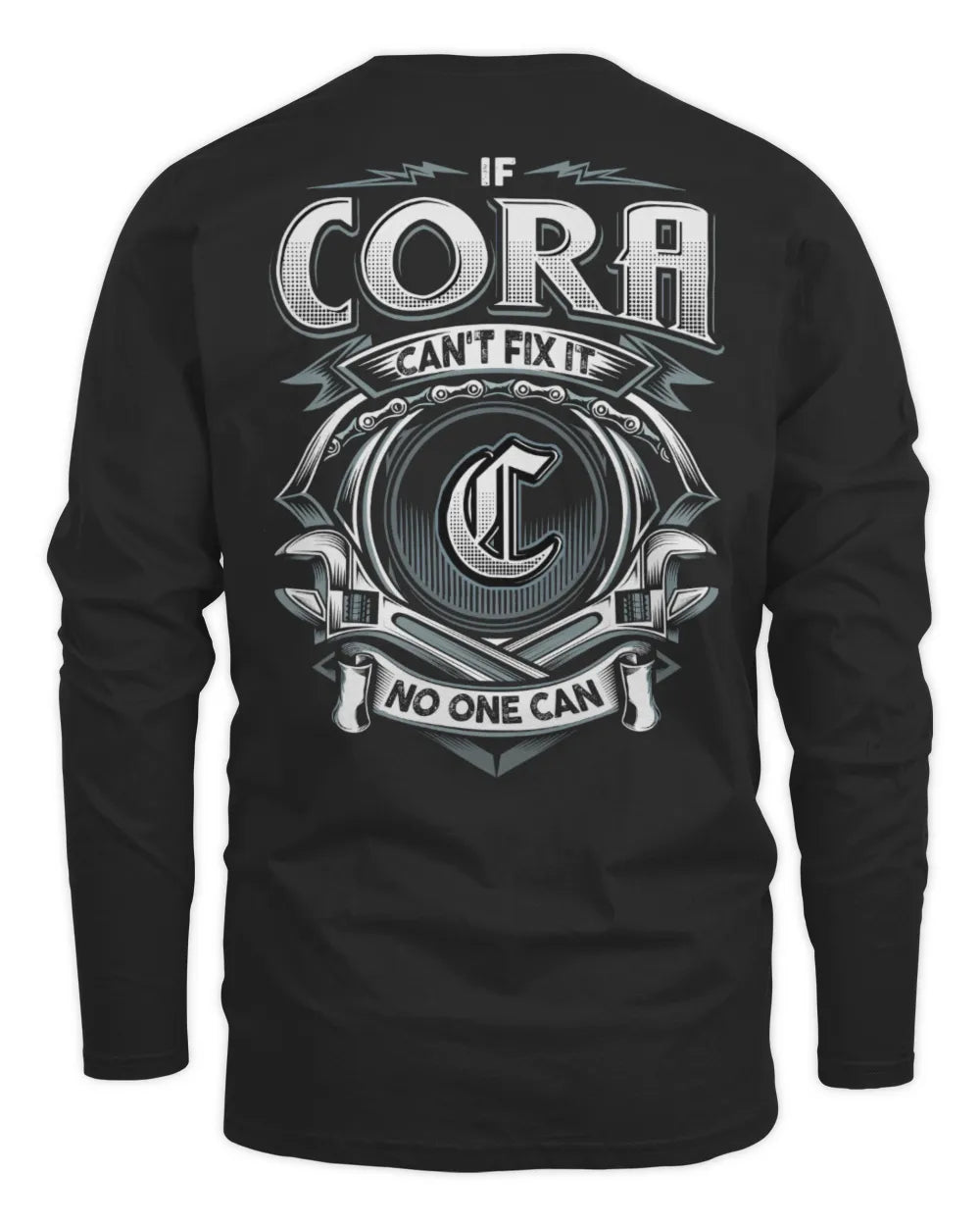 CORA AP81-K4-626 - Personalized Ahmed Quote Apparel “If Ahmed Can't Fix It, No One Can” - Men's Long Sleeved T-Shirt - Black
