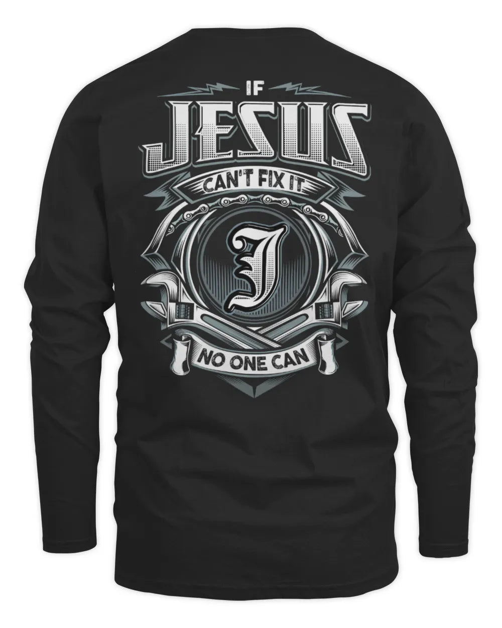 JESUS AP81-K4-626 - Personalized Ahmed Quote Apparel “If Ahmed Can't Fix It, No One Can” - Men's Long Sleeved T-Shirt - Black