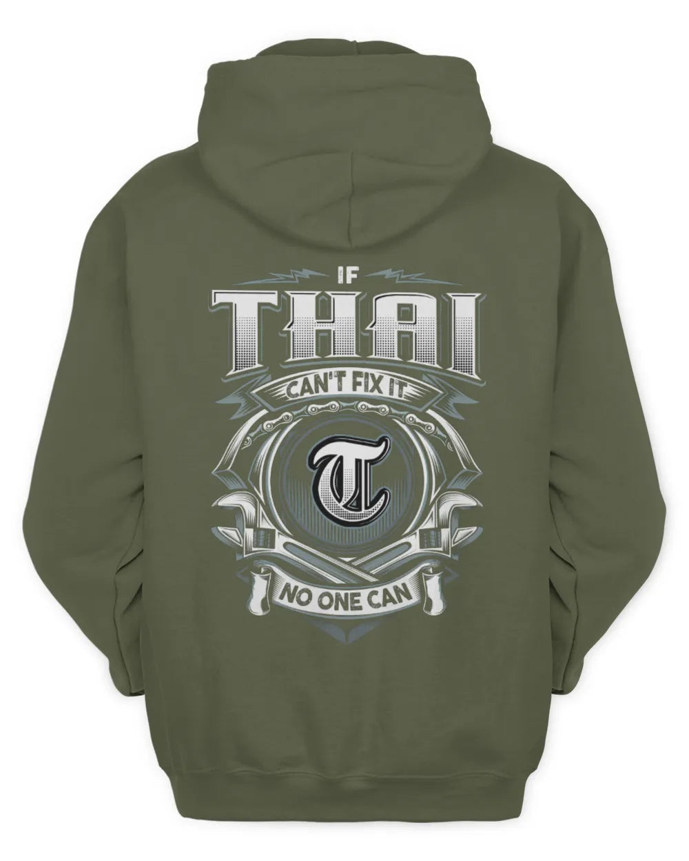 THAI AP81-K4-626 - Personalized Ahmed Quote Apparel “If Ahmed Can't Fix It, No One Can” - Unisex Hoodie - Military Green