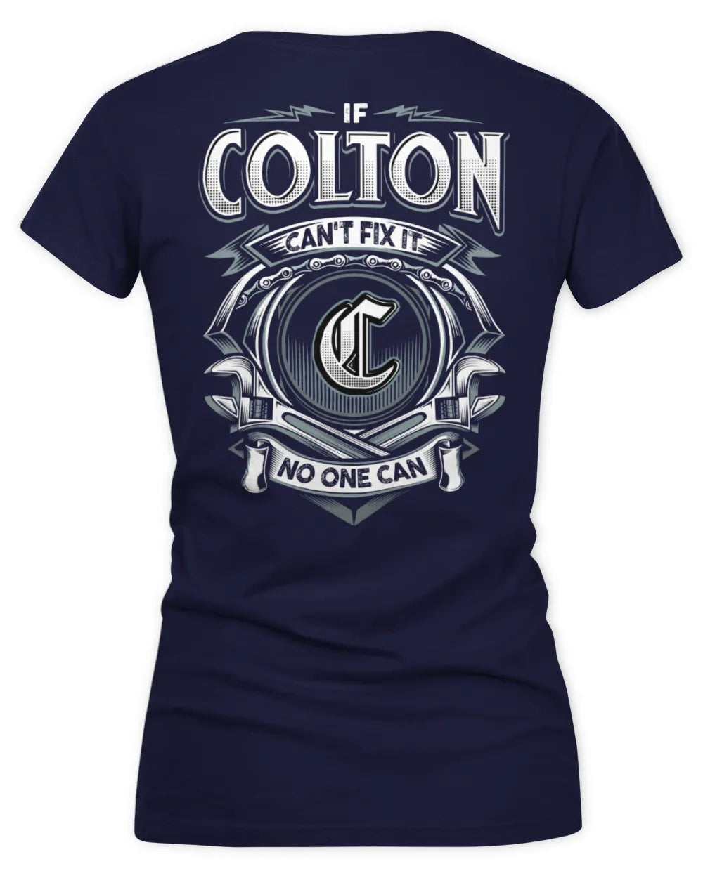 COLTON AP81-K4-626 - Personalized Ahmed Quote Apparel “If Ahmed Can't Fix It, No One Can” - Women's V-Neck T-Shirt - Navy